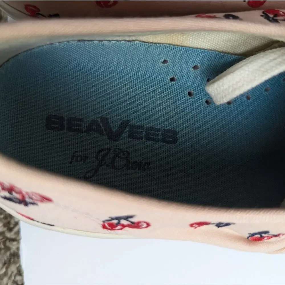 J. Crew SeaVees Embroidered Cherries Casual Legend Sneakers Size 8